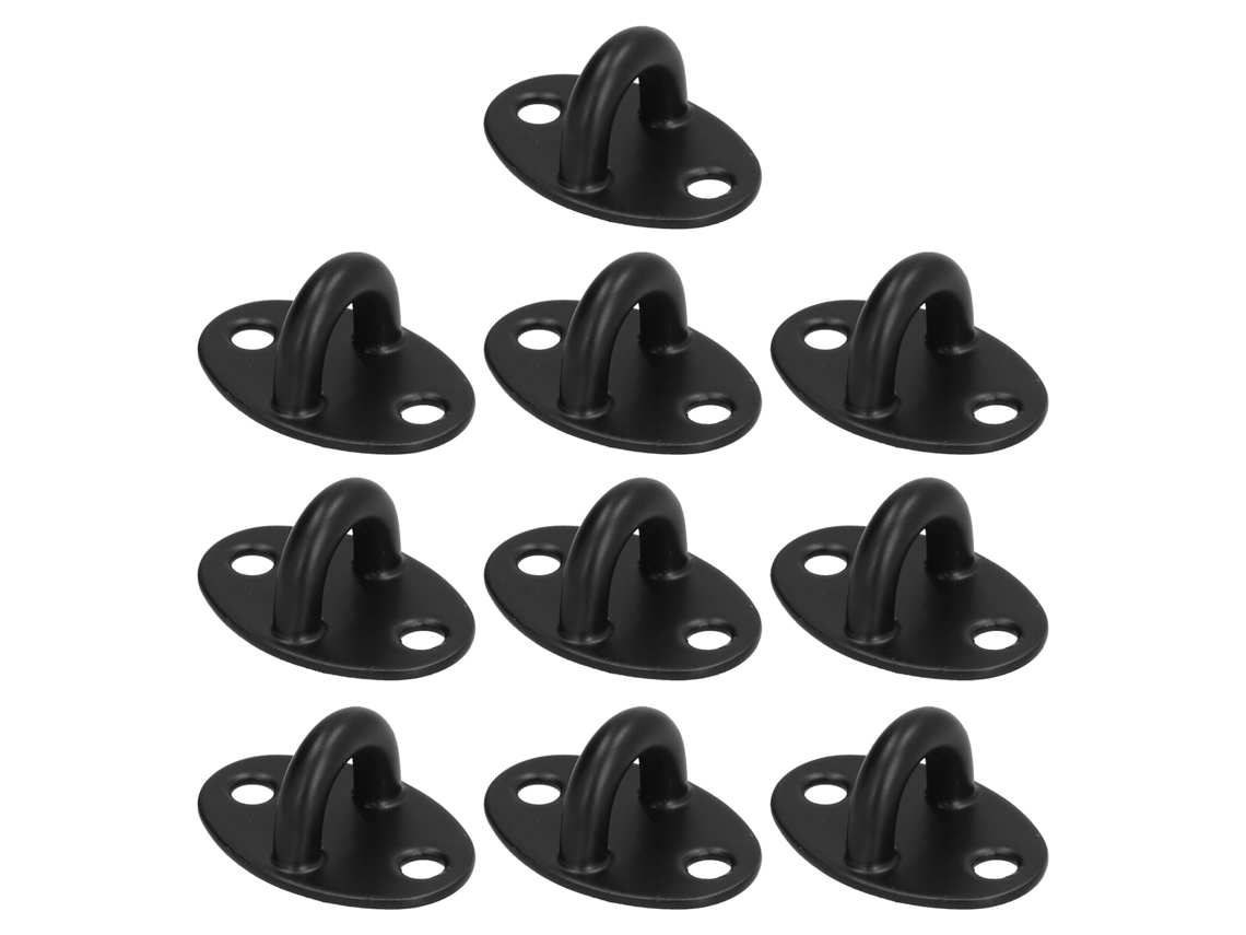 10 Ganchos De Techo De Acero Inoxidable, Ganchos En U Para Columpios, Sillas Y Hamacas, Color Negro.