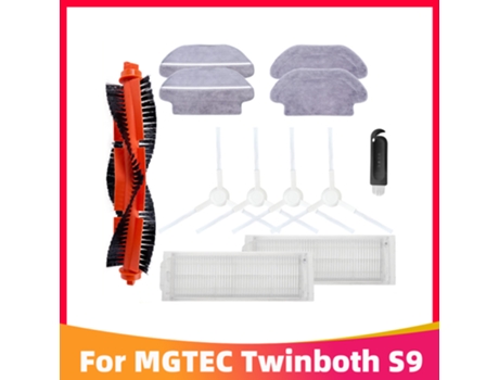 Cepillo Lateral principal, filtro Hepa, fregona, paño de trapo, piezas de repuesto para MGTEC Twinboth S9 ( S9), accesorios de Robot aspirador