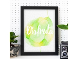 Posters de Palabras Coloridas. Póster de Palabra Disfruta con Diseño Colorido y Toques Acuarela.