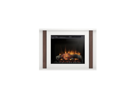 Chimenea LED eléctrica independiente PARIA 28' Blanco mate / Roble 118 x 86 x 27.5 OUTINFIRE