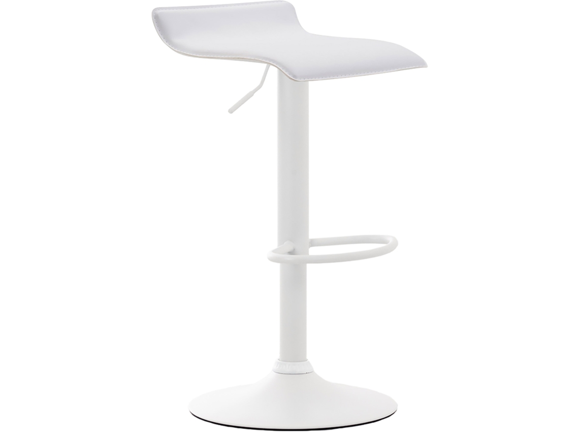 Taburete de bar Dyn V2 símil piel blanco/blanco CLP