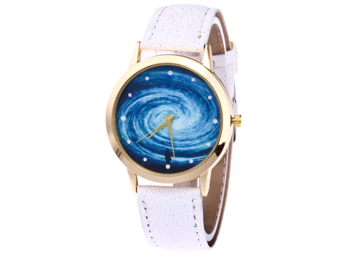 Reloj De Pulsera Analógico De Cuarzo Con Correa Pu Para Mujer Y Hombre Zhoulianfa (blanco)