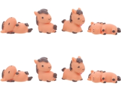 Estatuas De Animales De Resina Marrón Para Decoración Del Hogar, Juego De 8 Figuras.
