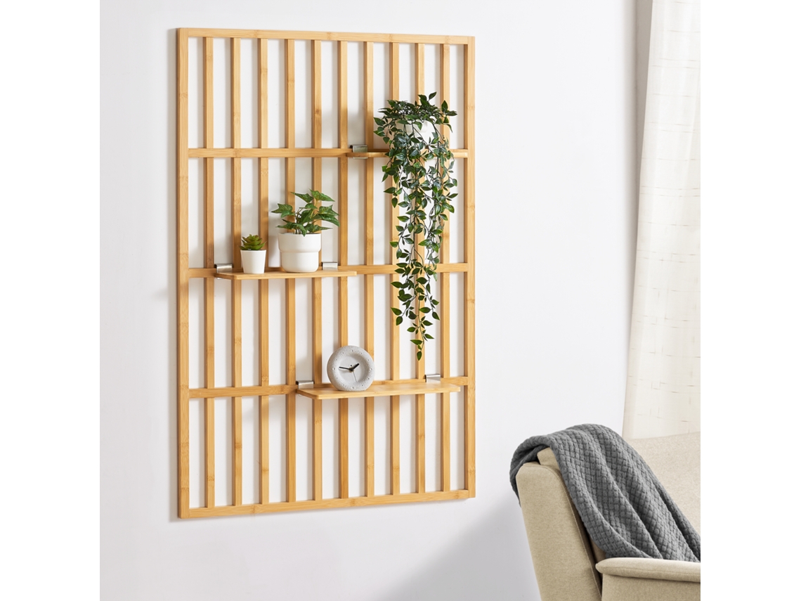 Estantería de pared Røst 3 estantes bambú 120 x 80 x 13 cm - Natural [EN.CASA]