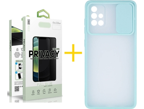 Carcasa + Protector de Pantalla para Samsung Galaxy A71 SKYHE Verde Agua