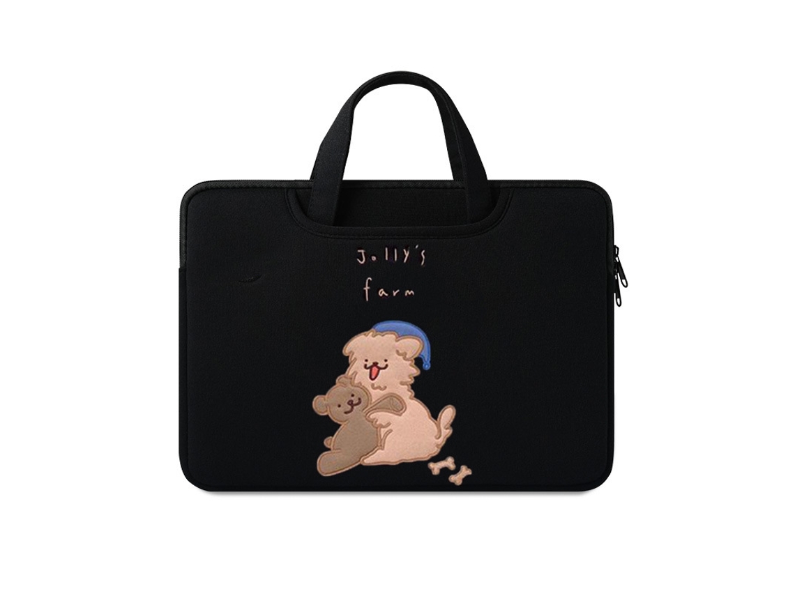 Bolsa para portátil, diseño adorable de cachorro negro, 13.3-13.6 pulgadas, Yunzii