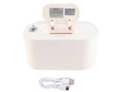 Calentador Portátil Usb Para Toallitas Húmedas De Bebé Con Dispensador De Control De Temperatura De 45 A 65 °c, Blanco.