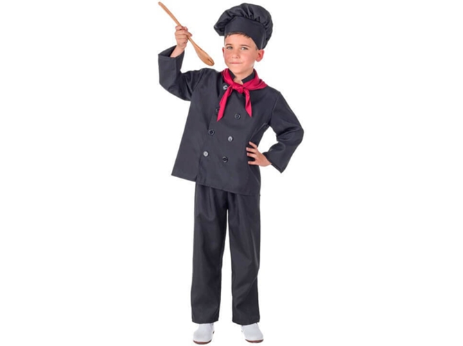 Disfraz Unisex DISFRAZZES Cocinero Negro (Talla: 10 a 12 años)