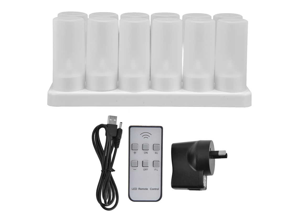 Baok-Candles LED sin llama, reutilizable, 100-240 V, para fiestas, bodas y Navidad, con enchufe europeo.