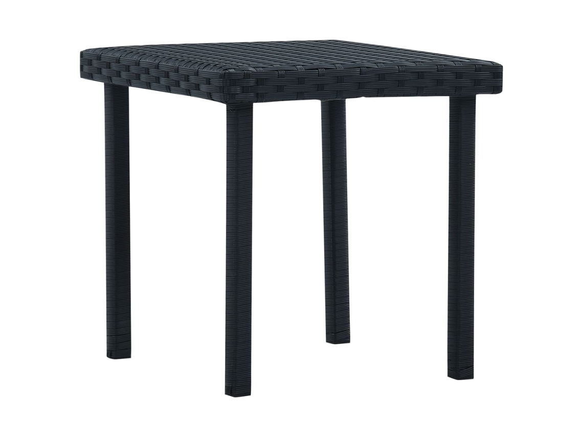 Mesa de centro de jardín de mimbre PE negra, 40 x 40 x 40 cm, DKD HOME DECOR