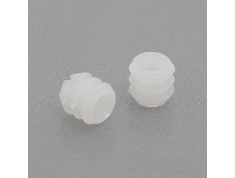 Tuerca nylon blanco coto m-6 d11x11 para taladro 10mm. con ranura en la cabeza. (caja 100)