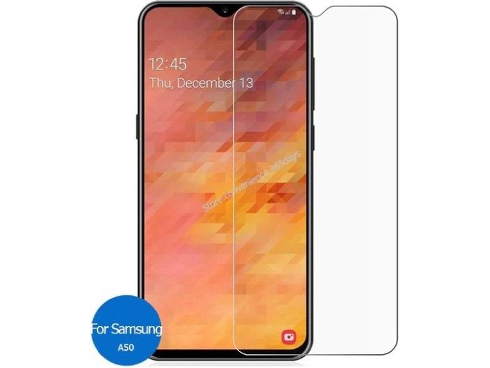 Protector de Cristal Templado Samsung Galaxy A50 Negro