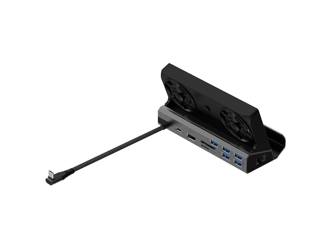 Estación de acoplamiento Yizhood 10 en 1 Gigabit Ethernet 1000 Mbps Tipo C USB 3.0 2.0 USB C PD 100 W RJ45 para ROG Ally Game Negro