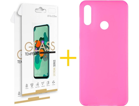 Kit Funda + 2 Protectores de Pantalla Huawei Y6 2019 SKYHE Liso 7 Rosa