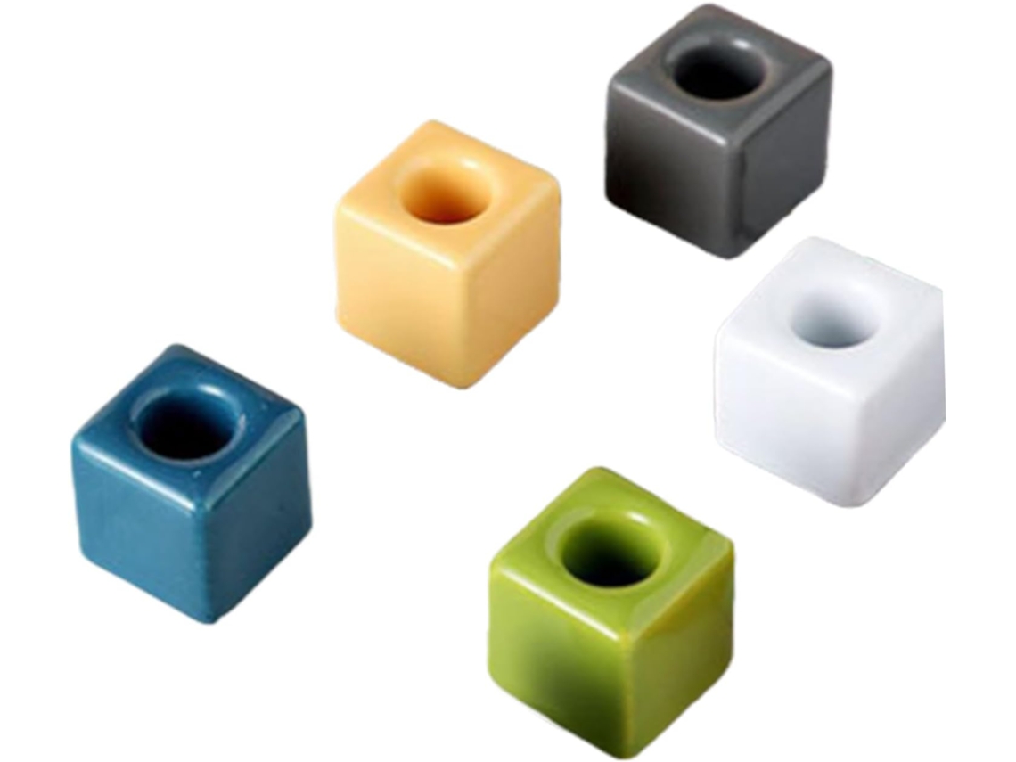 Juego de 5 portacepillos de dientes con detalles de cerámica para una organización elegante.