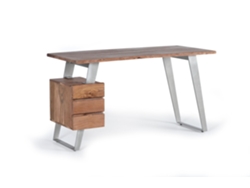 Escritorio madera acacia y metal Marrón.GINER Y COLOMER 80x63x147