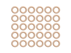 30 Anillos De Madera De Faisán De 6 Cm Para Manualidades De Joyería Diy Lisos