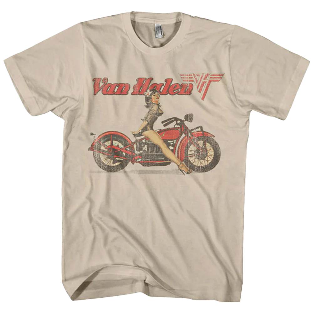 Van Halen Biker Girl Poster T-shirt Unisex Rockinstone Size:l