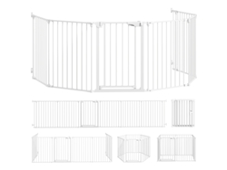Valla Para Mascotas Con 6 Paneles Y Puerta Plegable, Blanca.