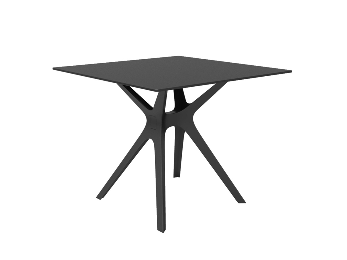 Mesa Cuadrada Interior 90x90 Negro Vela S Resol