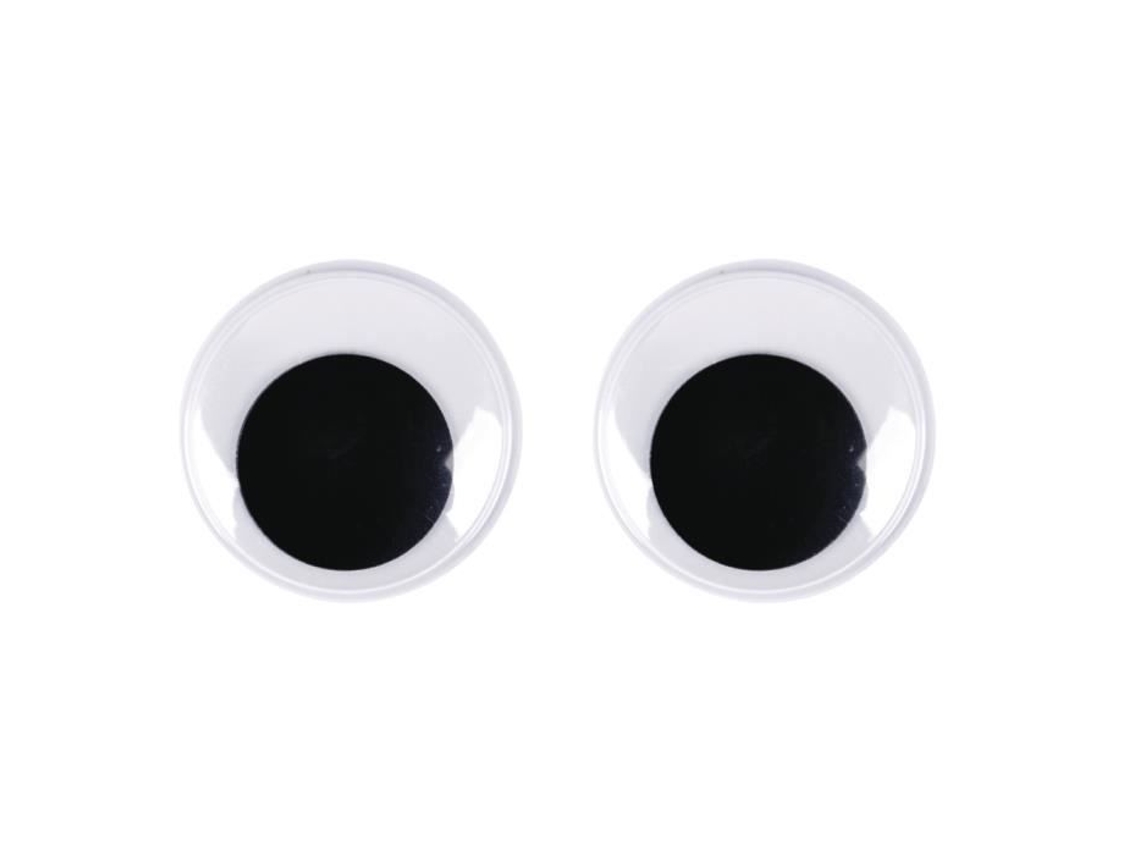 Ojos móviles de plástico blanco y negro de 40 mm (6 unidades) para pegamento Rayher