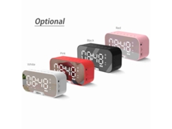 Reloj Despertador Digital Con Espejo, Doble Alarma, Radio Fm, Reproductor Bluetooth Y Soporte Para Teléfono Móvil.