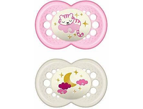Conjunto 2 Chupetes MAM Original Night Rosa (6+ meses)