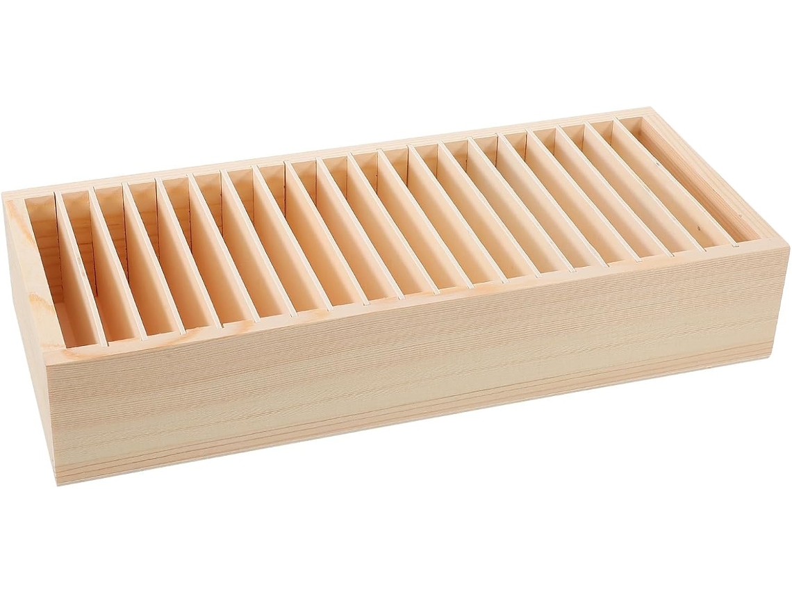 Caja De Almacenamiento De Madera Con Compartimentos Extraíbles, Organizador De Tarjetas De Visita Y Joyas.