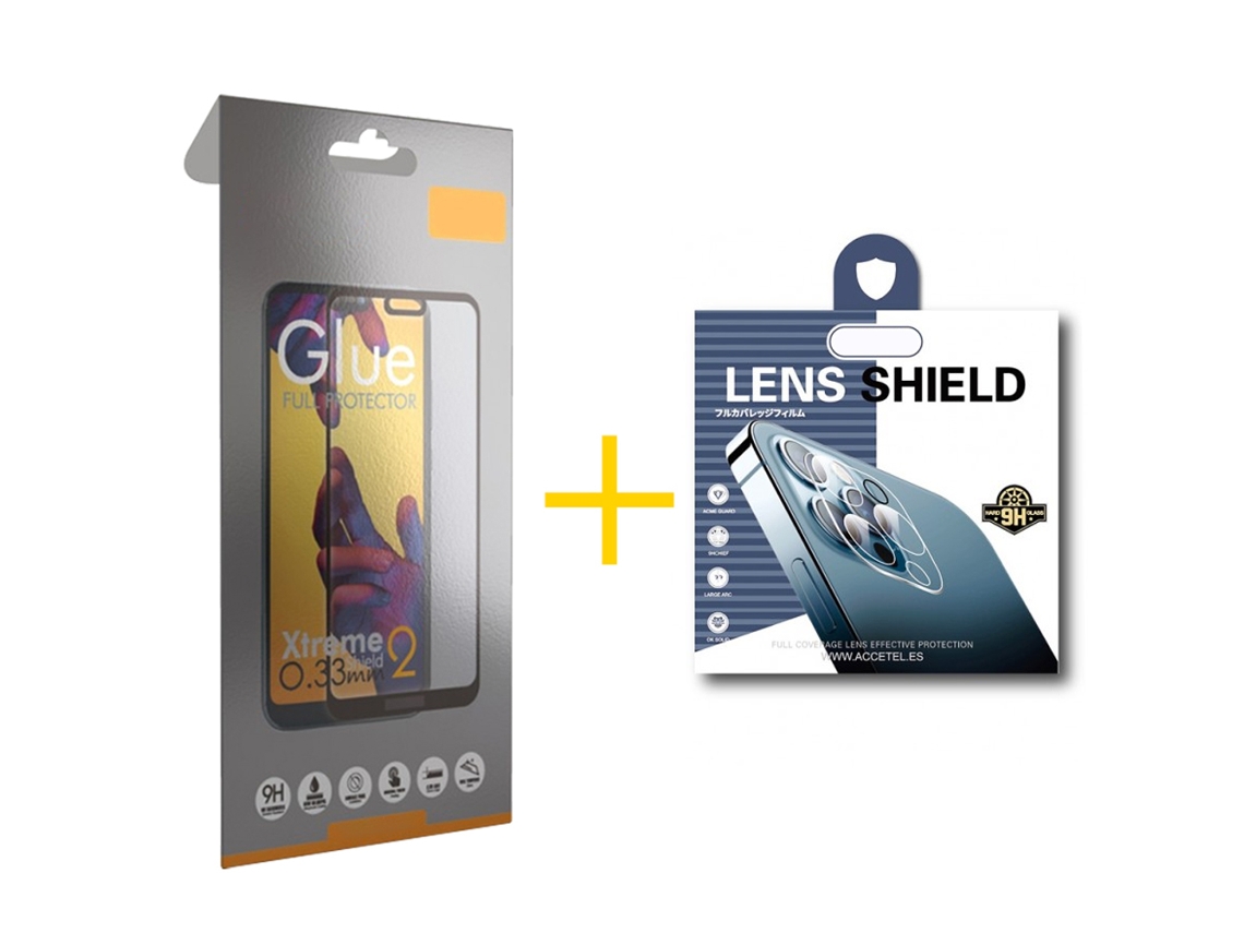 Pack Película de Vidrio Templado Full + Película de Cámara Trasera SKYHE por Apple iPhone 16 Plus Borde Negro
