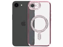 Avizar Funda Diamante Iphone 16e Magsafe Borde Strass Rosa Dorado