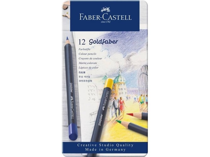 Lápiz de Color FABER-CASTELL Goldfaber Metal (12 Un - Multicolor - Madera)