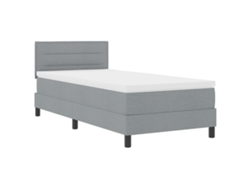 Cama Con Colchón De Caja Gris Claro Tela Vidaxl Gris Claro Fabric (80x200 Cm)