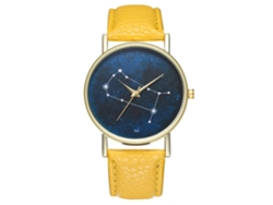 Reloj De Pulsera De Lujo Para Mujer Zhoulianfa Con Esfera Redonda Y Correa De Pu Amarilla.