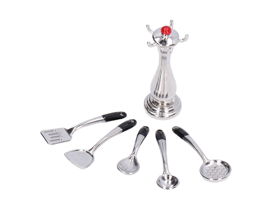 Ats-utensilios De Cocina Diy Para Casa De Muñecas: Cuchara Larga, Colador, Paleta Y Herramientas Miniatura De Cocina