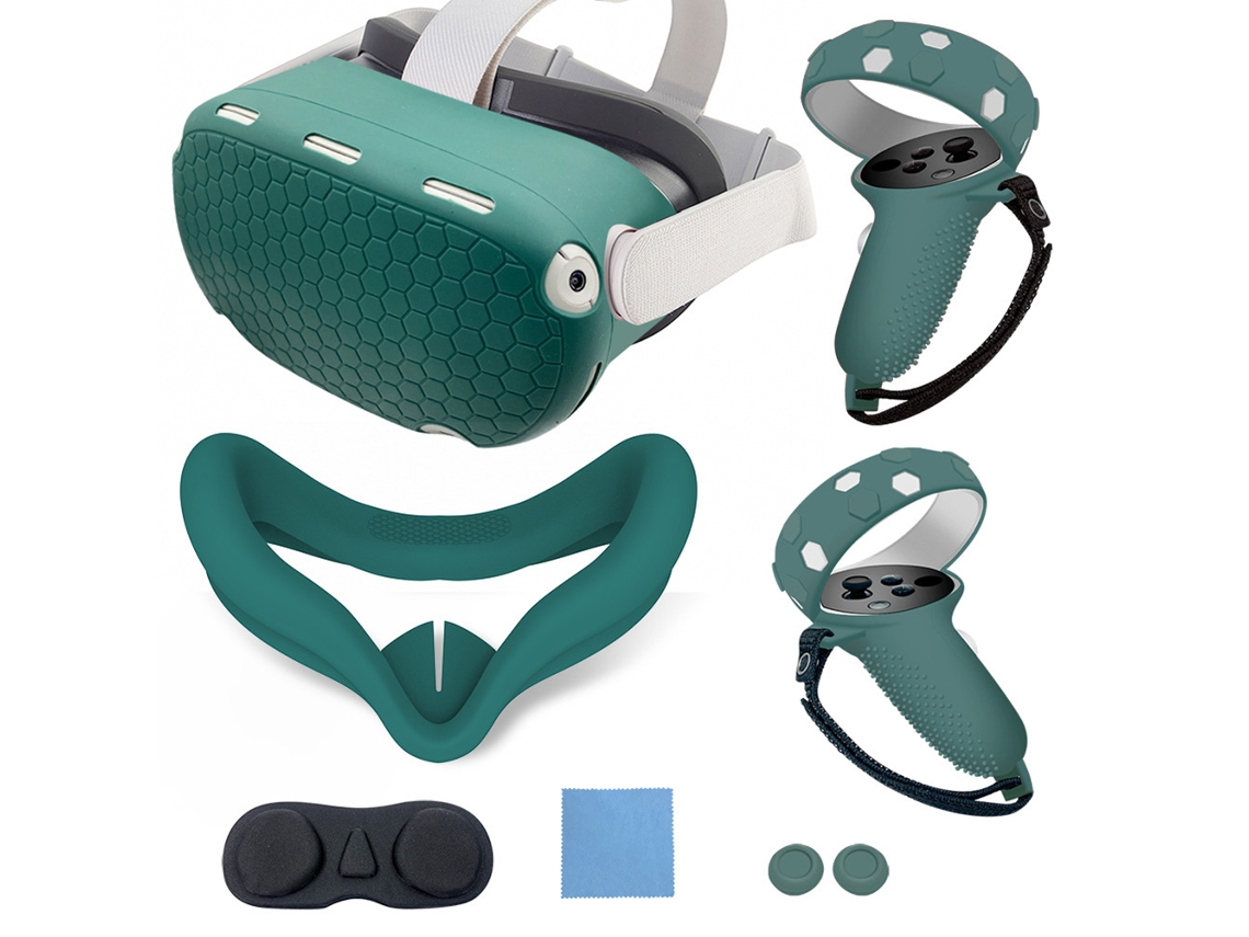 Cubierta Protectora De Silicona (antideslizante Y Antichoque) Cubierta Protectora Para El Host Oculus Quest2 Con Mango De Envoltura Completa Newfeite