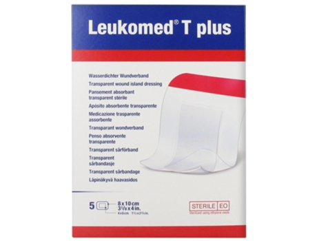 ESSITY Leukomed T Plus 5 Apósitos Absorbentes Transparentes Estériles 8 X 10 Cm