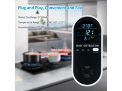 Detector De Gas Natural Enchufable 3 En 1 Con Detección De Temperatura Y Humedad Para El Hogar Y Vehículos Recreativos.