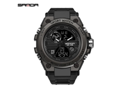 Reloj Electrónico (para Hombre, Totalmente Negro), Reloj Deportivo Impermeable Para Exteriores, Reloj Electrónico Multifuncional Luminoso.