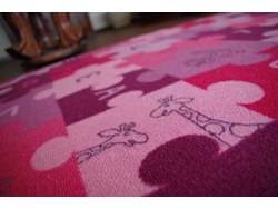 Alfombra Infantil Puzle Violeta (100 x 400 cm)