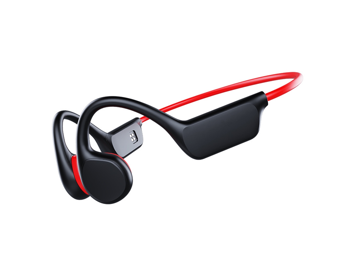 Auriculares Inalámbricos De Conducción Ósea (negros Y Rojos), Resistentes Al Agua, Con Gancho Para La Oreja, Ideales Para Nadar, Con Micrófono.