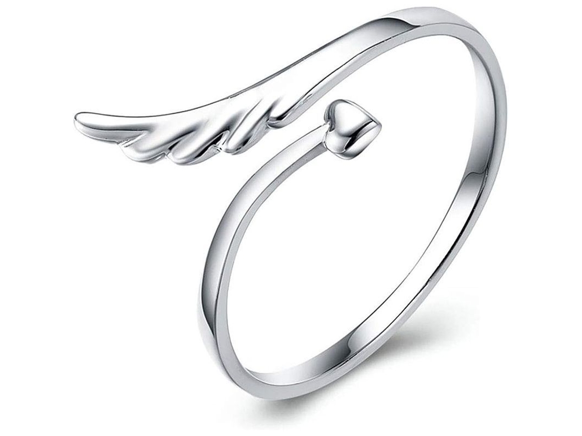 Anillo Ajustable De Plata S925 Con Hoja De Olivo Y Circonia Para Mujeres Regalo Joyería