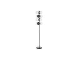 Lampara Pie Metal Cristal Bolas Negro 28x28x155cm