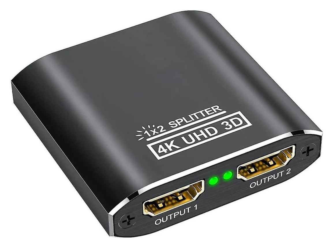 Divisor Hdmi 4k Conmutador Hdmi Divisor Hdmi Aluminio 1 Entrada 2 Salidas Visualización Simultánea 4k 30hz 3d Uhd 1080p Para Xbox Ps3 Ps4 Roku Yizhood
