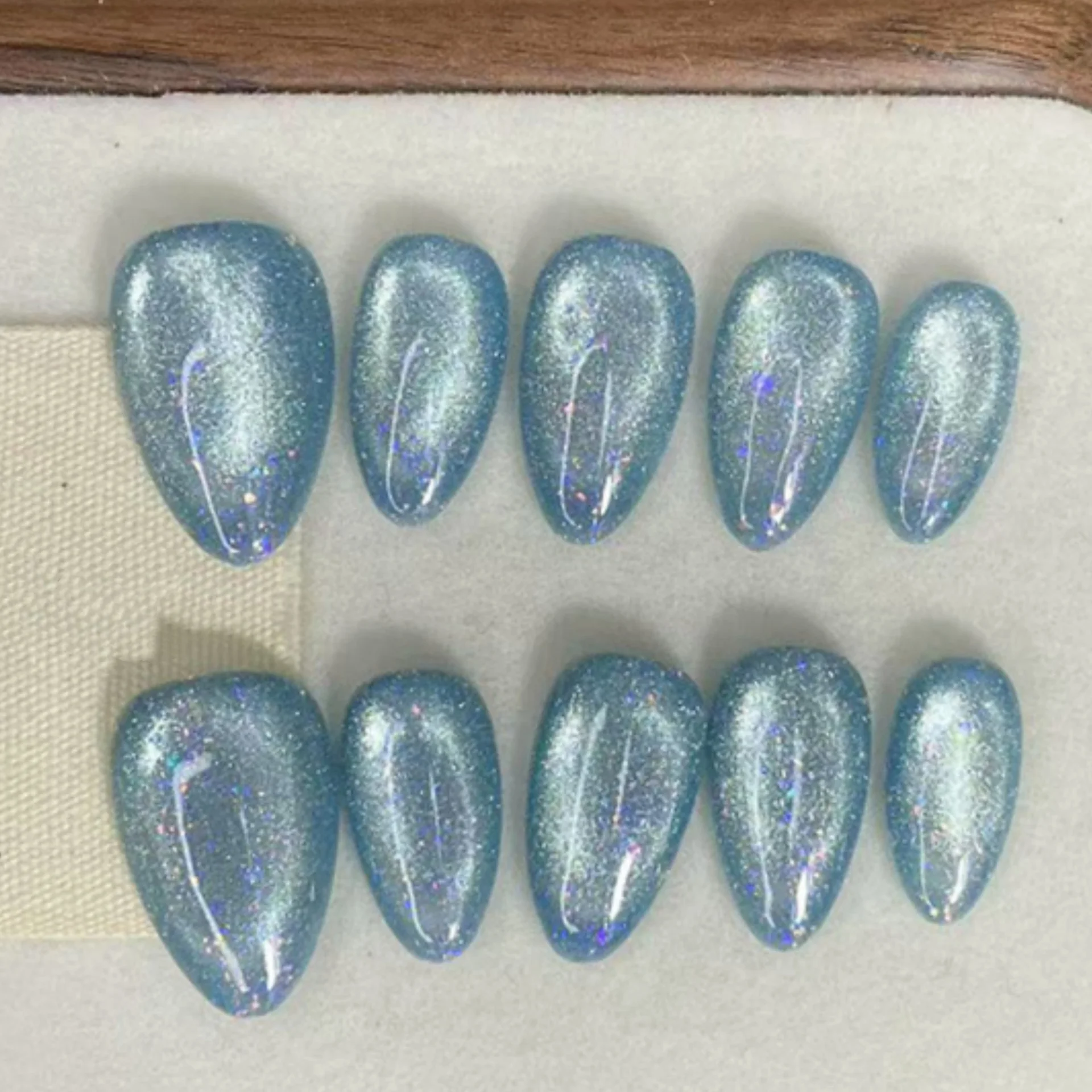 (2185-s) Paquete De 10 Pegatinas Para Uñas Hechas A Mano, Tipo Prensa, Material Acrílico.