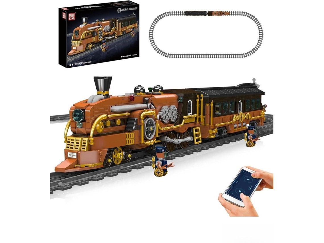 Mould King Locomotiva A Vapor Steampunk Com Controlo Remoto 12046