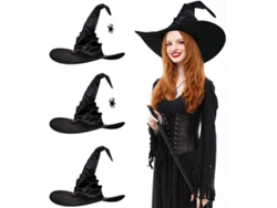 3 Sombreros De Bruja Negros Para Halloween, Spider-man, Con Forma De Murciélago, Accesorio Con Volantes Para Fiesta De Cosplay.