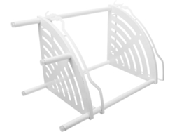 Estantería Esquinera Acero Carbono Blanco 2 Niveles Patas Trípode Estructura Abierta Facilitar Limpieza Ideal