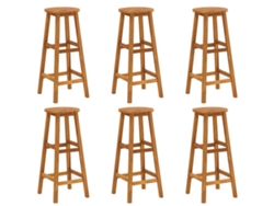 Taburetes de bar (6 unidades), madera maciza de acacia, DKD HOME DECOR