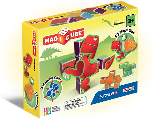 Blocos de Construcción GEOMAG MagiCube Dinosaurios (24 piezas)