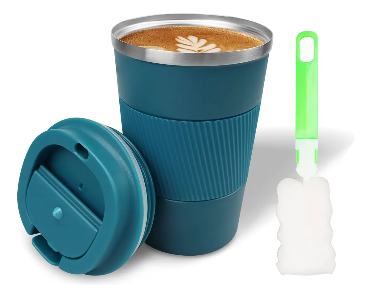 Taza de viaje reutilizable con tapa antigoteo de Cupvayotoy